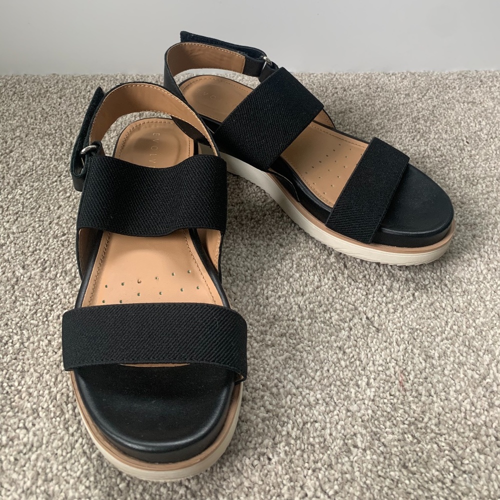 Black leather sandals